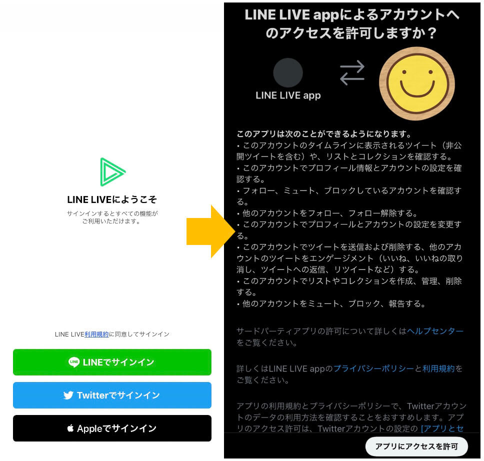LINELIVEの登録方法